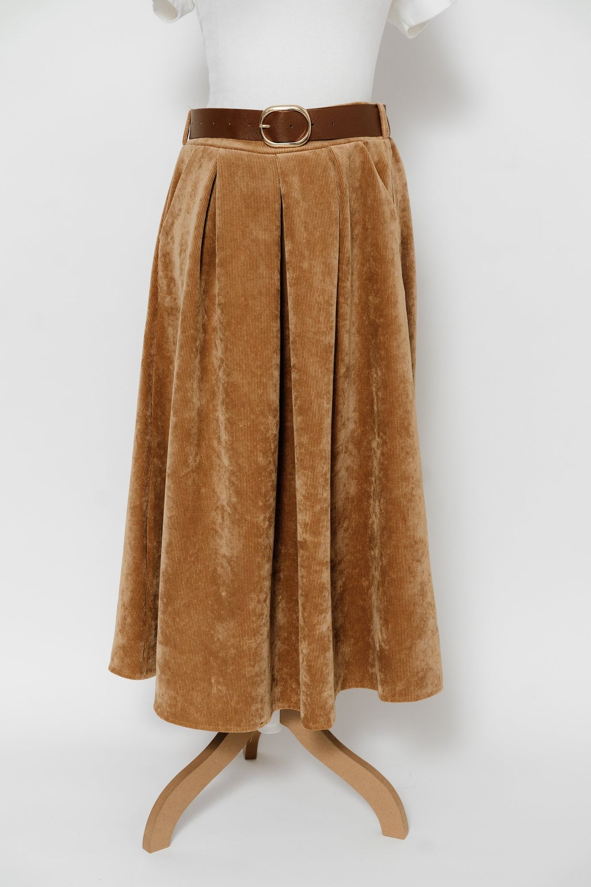 Jupe En Velours Camel - Éléa