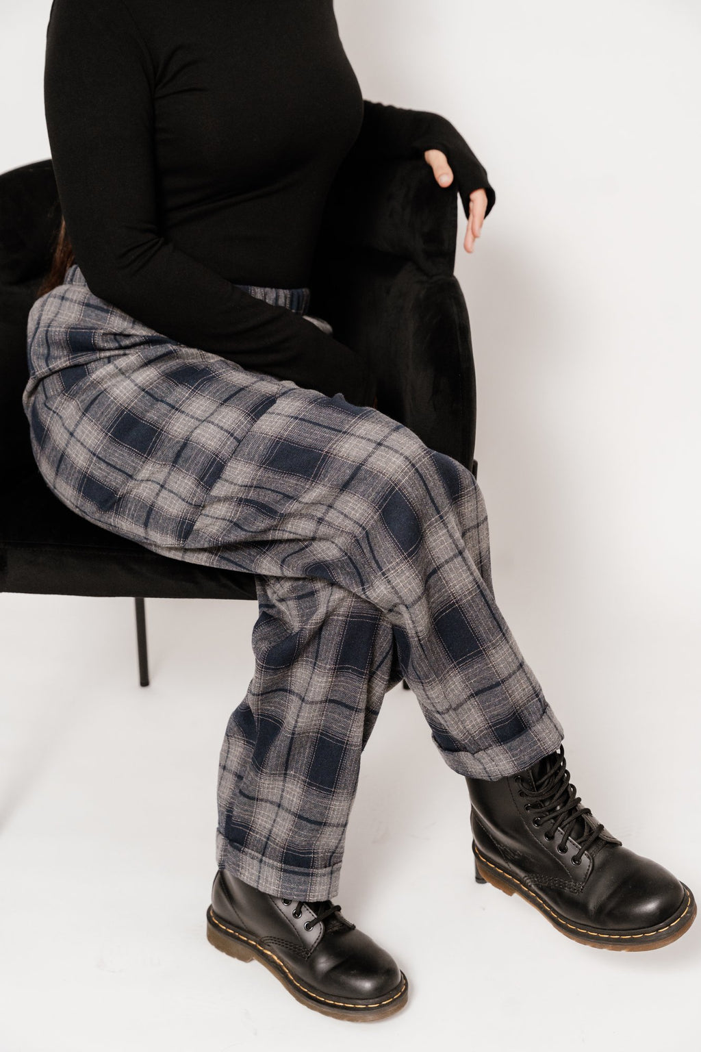 Pantalon À Carreaux Gris - Agathe